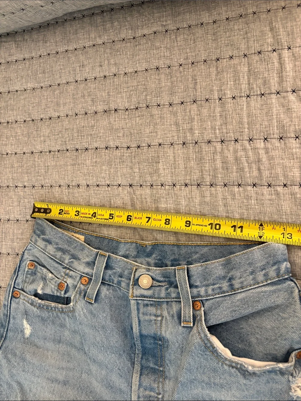 Levi's Light Blue Distressed Straight Leg Jeans